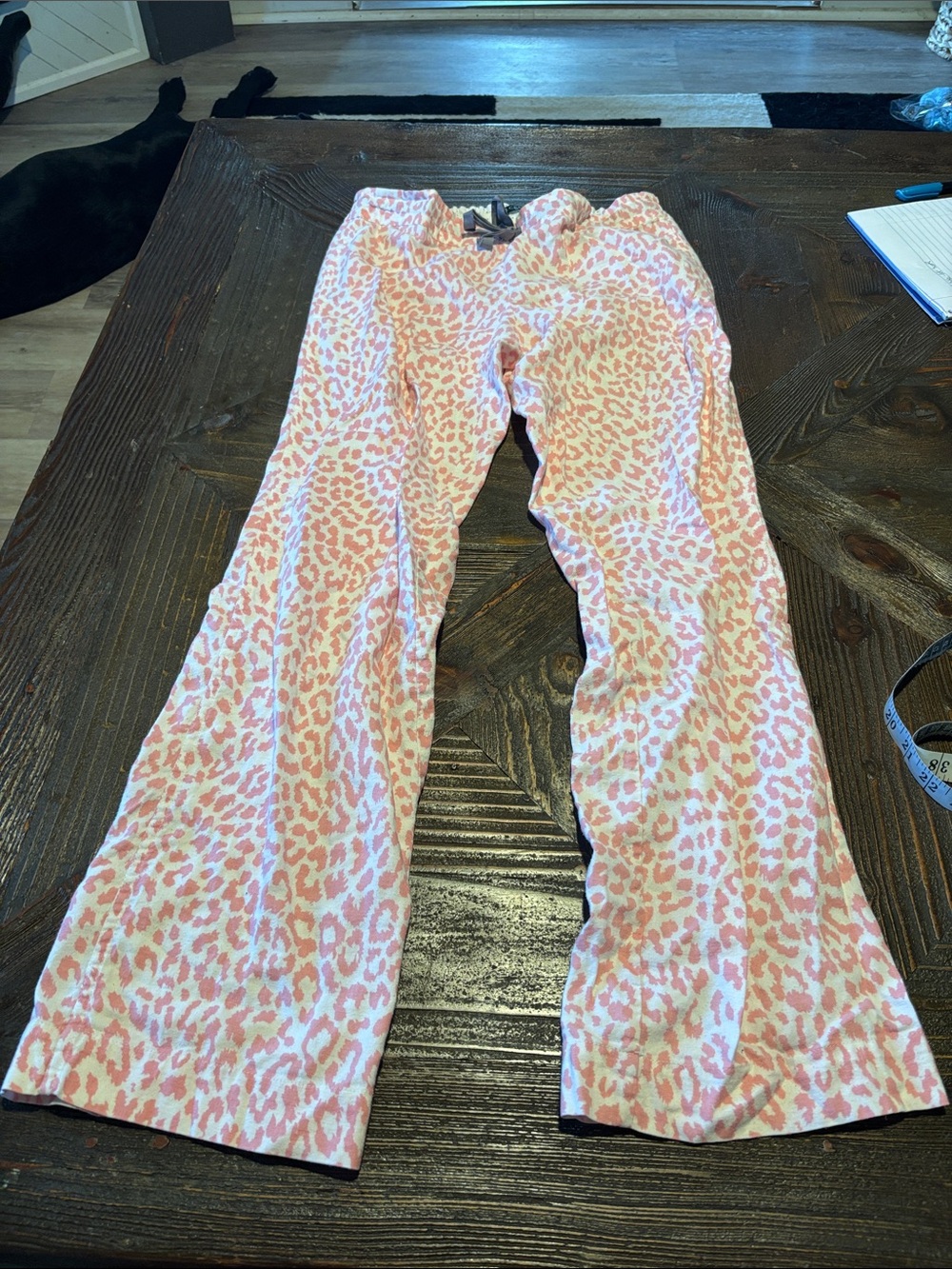 J. Crew Pink Leopard-Print Flared Joggers